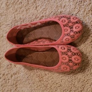 Coral colored lucky brand flats